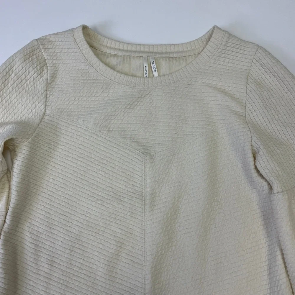 Anthropologie Bayleigh Cream Textured Balloon Sleeve Top XS Boho